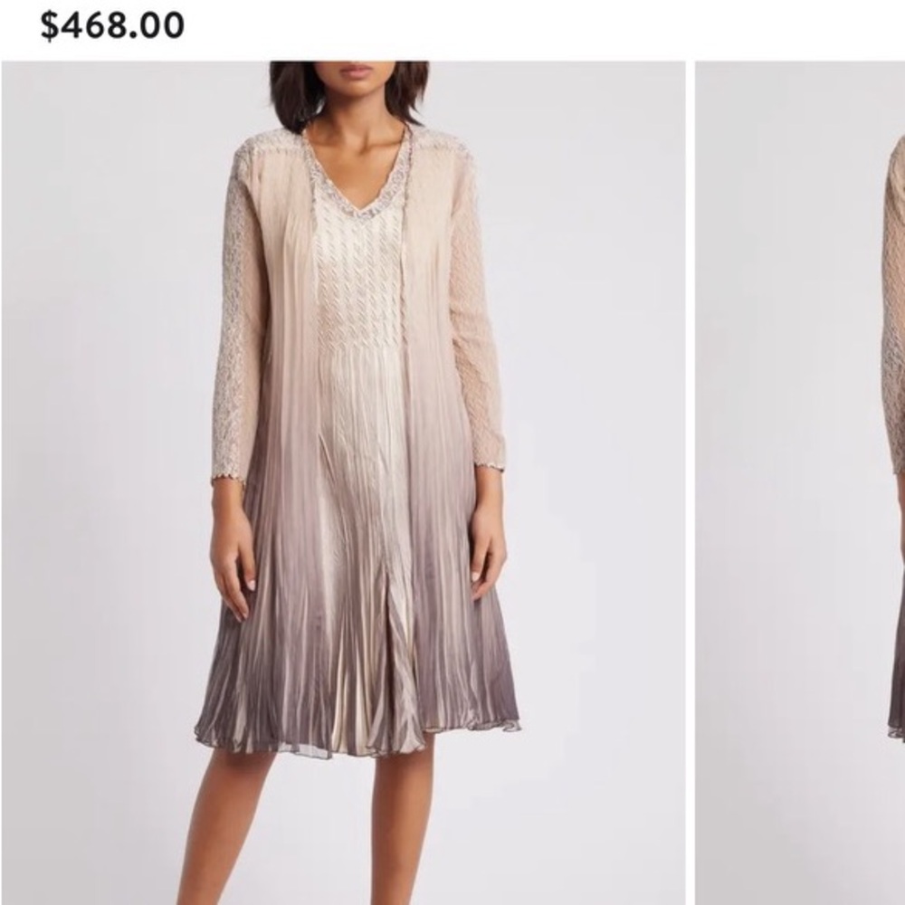 Sleeveless Charmeuse & Chiffon
Dress & Duster Set
Komarov
